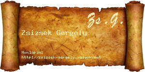 Zsizsek Gergely névjegykártya